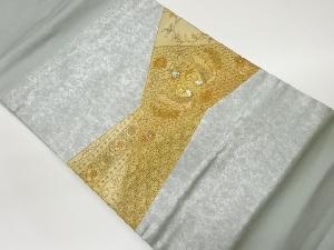 螺鈿金彩汕頭金駒刺繍花鳥に七宝模様名古屋帯